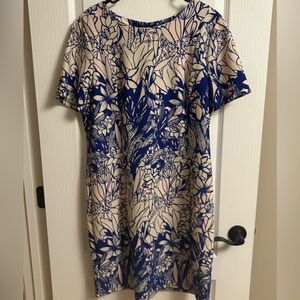 Phase 7 Blue and Cream Floral Mini Dress